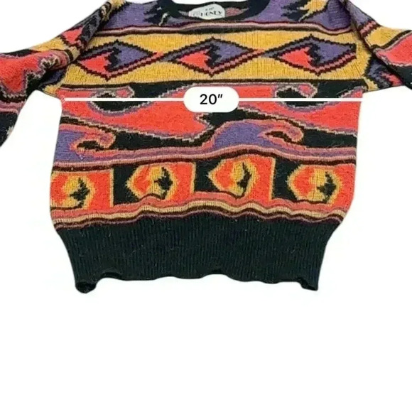 Vintage 90s Bold Geometric Knit Sweater Coogi-Style Hip Hop Y2K Mens Size Medium - Picture 3 of 5